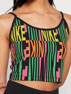 Nike Sportswear Black Crop Tank Multcoloured Size Medium